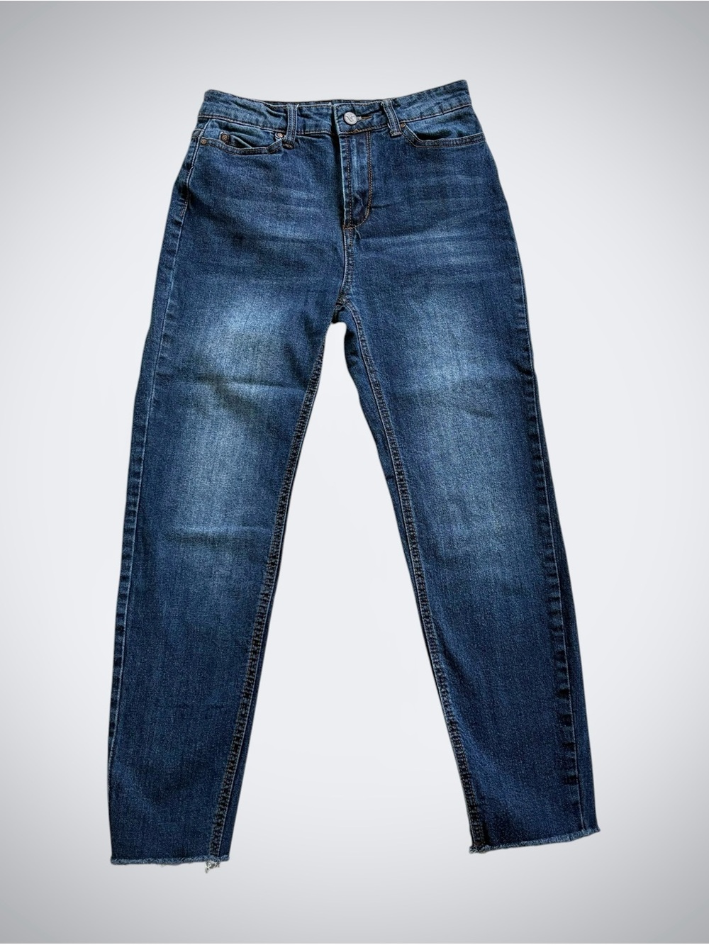 V1969 Italia Womens High Rise Raw Hem Ankle Jeans Size 26/2 Medium Wash Stretch⁠